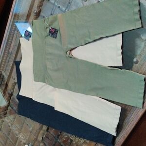 New 3 pair new knee length leggings sz L/XL exercise, yoga, bike shorts